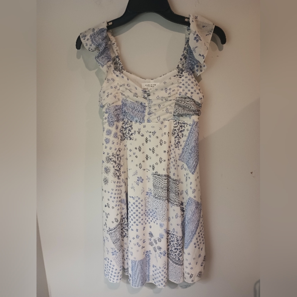 Kirious Blue and Cream Patterned Dress